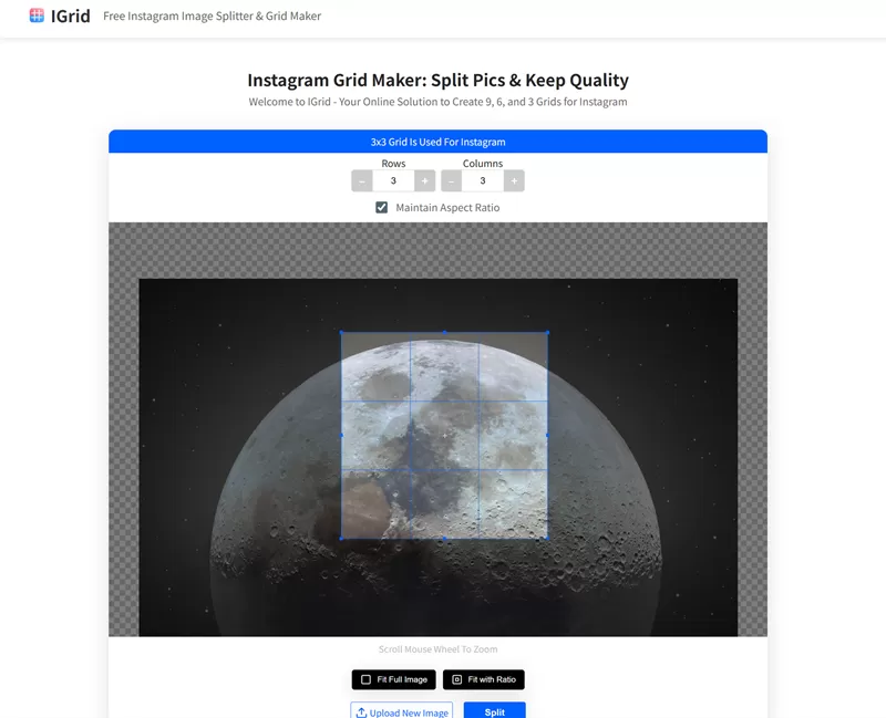 网站推荐：IGrid 在线九宫图网格制作工具
