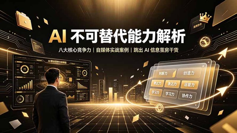 付费文章:AI 不可替代能力解析▸八大核心竞争力|自媒体实战案例|跳出 AI 信息茧房干货-大梨网创