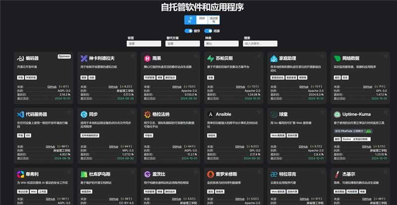 网站推荐:selfh.st(一份自部署软件清单)