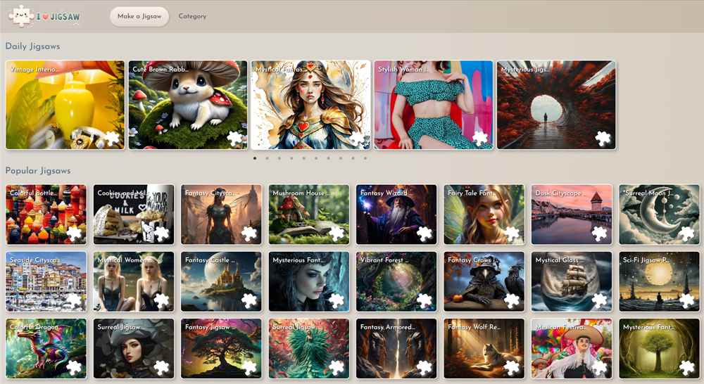网站推荐：Puzzle Paradise - 一个可自定义的在线拼图游戏网站