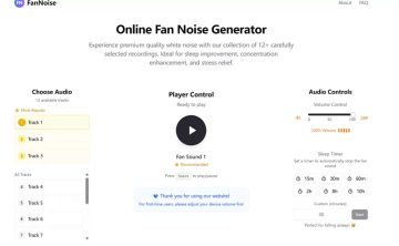 网站推荐：白噪音风扇助眠网站（免费在线使用多多款风扇白噪音，助眠。）