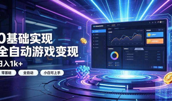 0基础实现全自动游戏变现,日入1k+,小白直接上手搞钱!【揭秘】