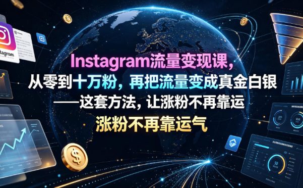 Instagram流量变现课,从零到十万粉,再把流量变成真金白银——这套方法,让涨粉不再靠运气【原创双语字幕】