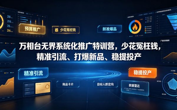 万相台无界系统化推广特训营VI0.0,少花冤枉钱,精准引流、打爆新品、稳提投产(全程录音+字幕)