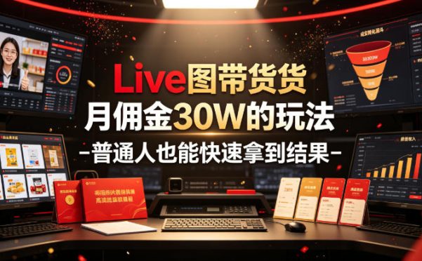 Live图带货月佣金30W的玩法-普通人也能快速拿到结果
