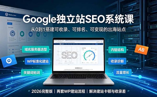 Google独立站SEO-7月系统课:出海基建×WordPress建站×AI内容生产×站内外优化×Search Console×AdSense变现