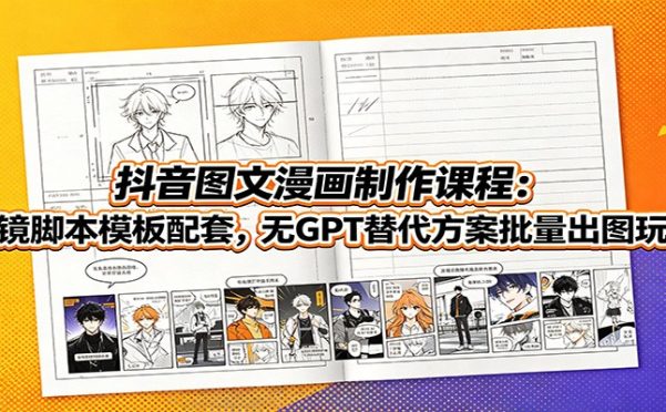 抖音图文漫画制作课程:分镜脚本模板配套,无GPT替代方案批量出图玩法