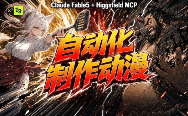 AI自动化动漫制作!Claude Fable 5接入Higgsfield MCP,直接生成完整创意内容
