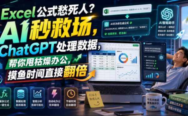 Excel公式愁死人?AI秒救场,ChatGPT处理数据,帮你甩枯燥办公,摸鱼时间直接翻倍【原创双语字幕】