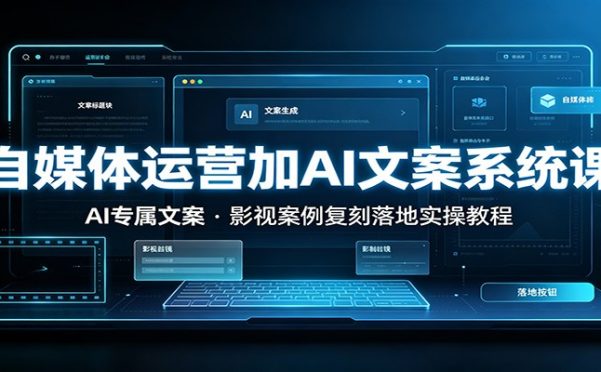 自媒体运营加AI文案系统课::AI专属文案,影视案例复刻落地实操教程