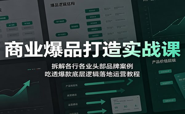 商业爆品打造实战课:拆解各行各业头部品牌案例,吃透爆款底层逻辑落地运营教程