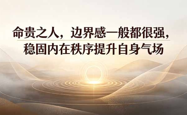 付费文章:命贵之人,边界感一般都很强,稳固内在秩序提升自身气场