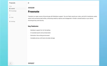 网站推荐:Freenote 支持 Markdown 的开源 AI 日记工具(可借助 AI 助手进行搜索和总结)