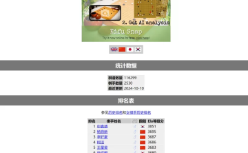 网站推荐：Go Ratings（世界围棋棋手的相互对战记录，并根据积分提供排名数据）