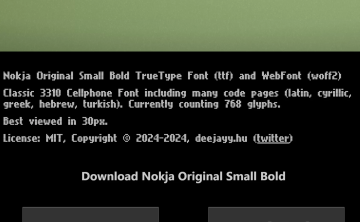 网站推荐:诺基亚 3310 手机字体（MIT 协议）