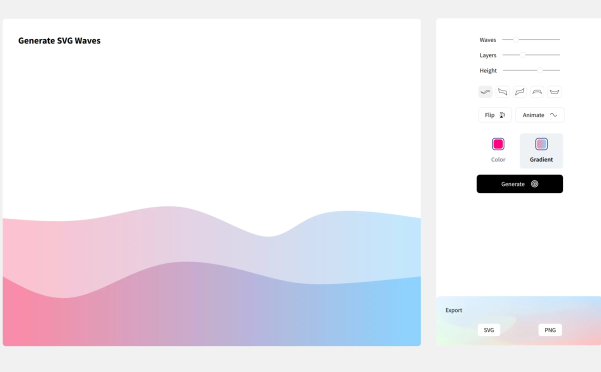 网站推荐：渐变色背景生成器and渐变波浪图案生成器（两个免费的调色网站）